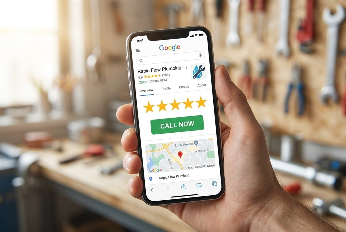 Esempio: profilo Google e richieste per un idraulico